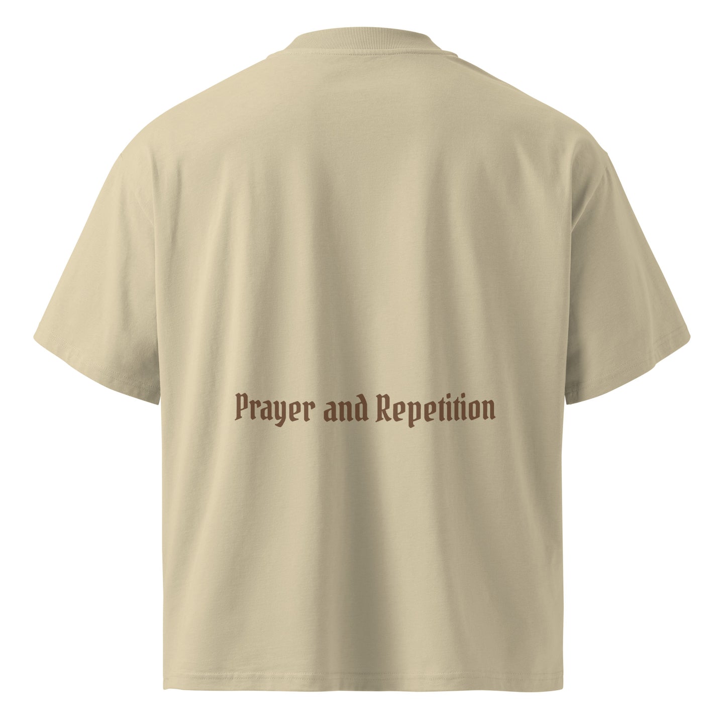 Prayer and Repetition Oversized Tee - Nude and Coffee