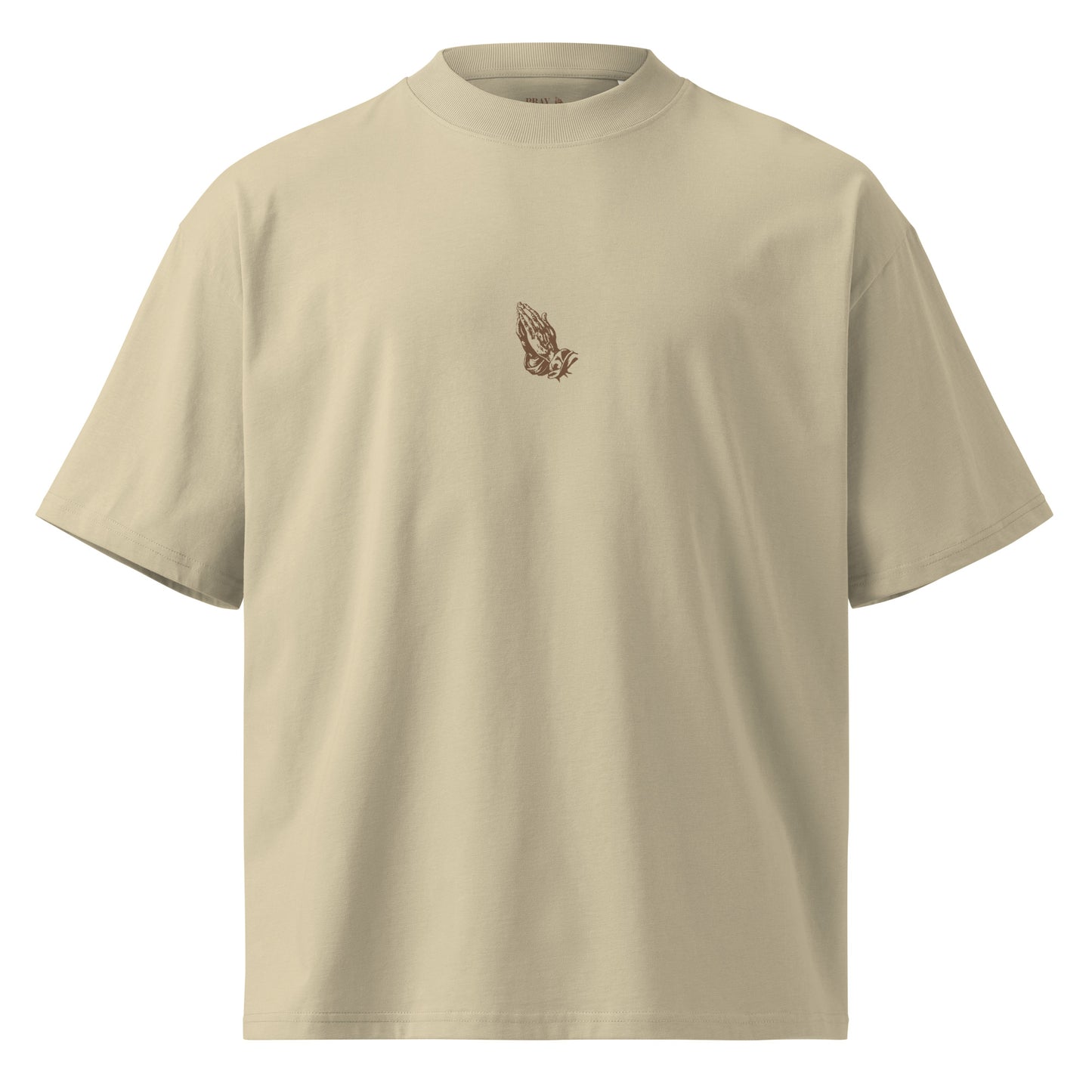 Prayer and Repetition Oversized Tee - Nude and Coffee